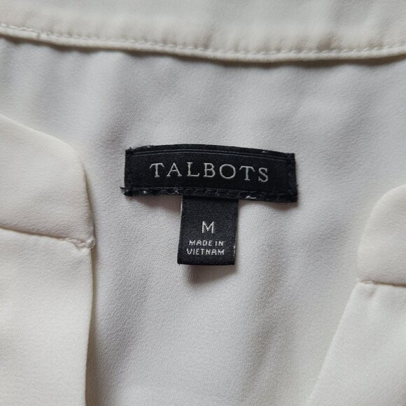 Talbots Shirt Womens M Pink Orange Floral Button Lightweight Tunic Blouse Top - Picture 2 of 5